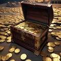 Cursed treasure, Treasure chest filled with cursed gold coins guarded by malevolent spirits and deadly traps4