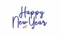Cursive Calligraphic Card for New Year. Happy New Year Wishing Greeting Card Design.