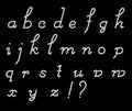 Cursive latin letters