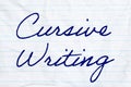 Cursive Writing on retro lined school crumpled paper Royalty Free Stock Photo