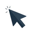 Cursor arrow clicking on a blank screen to represent interaction Royalty Free Stock Photo