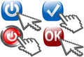 Cursor Arrow Hand click Power ON Check OK symbols