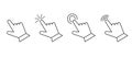 Cursor arrow hand pointer, click here mouse load symbol. Pointer cursor and loading icon. Cursors icons click set. Touch Royalty Free Stock Photo