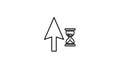 Cursor Arrow and Hourglass Icon - Loading, Waiting, Processing Royalty Free Stock Photo