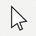 Cursor arrow icon click pointer. Vector internet cursor symbol point arrow outline isolated