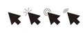 Cursor arrow pointer, click here mouse load symbol. Pointer cursor and loading icon. Cursors icons click set. Touch Royalty Free Stock Photo