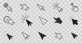 Cursor arrow pointer, click here mouse load symbol. Pointer cursor and loading icon. Cursors icons click set. Touch Royalty Free Stock Photo