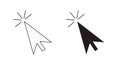 Cursor arrow pointer, click here mouse load symbol. Pointer cursor and loading icon. Cursors icons click set. Touch Royalty Free Stock Photo