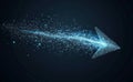 Cursor arrow. Polygonal wireframe mesh art featuring dots, stars, and resembling a constellation. Concept illustration