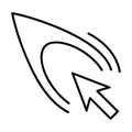 Cursor Arrow with Swirl Lines Icon Outline pointer click Royalty Free Stock Photo