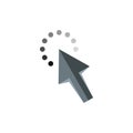 Cursor arrow waiting icon, flat style