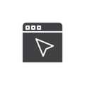 Cursor and browser webpage vector icon Royalty Free Stock Photo