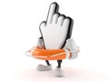 Cursor character holding life buoy Royalty Free Stock Photo