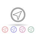 Cursor in a circle multi color icon. Simple thin line, outline vector of navigation icons for ui and ux, website or mobile