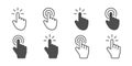 Cursor click collection. Concept cursor computer mouses, isolated. Clicking cursor vector icons linear and flat style. Pointing