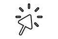 Cursor click flat icon seo web symbol shape app line sign art