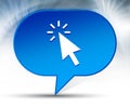 Cursor click icon blue bubble background