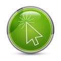 Cursor click icon elegant green round button vector illustration Royalty Free Stock Photo