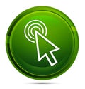 Cursor click icon glassy green round button illustration Royalty Free Stock Photo