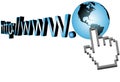 Cursor click on world wide web 3D URL