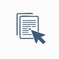 Cursor Clicking on a Digital Document Icon Royalty Free Stock Photo