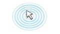 Cursor Clicking on Target with Ripples Royalty Free Stock Photo