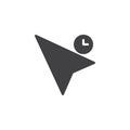 Cursor and clock vector icon Royalty Free Stock Photo