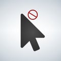 Cursor close or not available element icon for apps and web. illustration isolated on modern background. Royalty Free Stock Photo