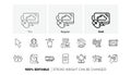 Cursor, Cloud computing and Multitasking gesture line icons. For web app, printing. Line icons. Vector