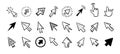 Cursor doodle icon set. Click cursor hand drawn set. Isolated mouse cursor Royalty Free Stock Photo