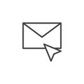 Cursor and envelope mail outline icon Royalty Free Stock Photo
