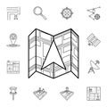 cursor on the expanded map icon. Detailed set of navigation icons. Premium graphic design. One of the collection icons for