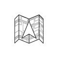 cursor on the expanded map icon. Element of navigation illustration. Premium quality graphic design icon. Signs and symbols collec