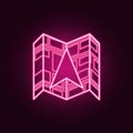cursor on the expanded map neon icon. Elements of Navigation set. Simple icon for websites, web design, mobile app, info graphics