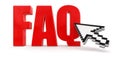 Cursor and faq (clipping path included) Royalty Free Stock Photo