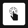 Cursor hand clicks icon, simple style