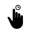 Cursor Hand Computer Mouse Silhouette Icon. Pointer Finger Black Glyph Pictogram. Click Press Double Tap Touch Swipe Royalty Free Stock Photo