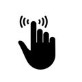 Cursor Hand Computer Mouse Silhouette Icon. Pointer Finger Black Glyph Pictogram. Click Press Double Tap Touch Swipe Royalty Free Stock Photo