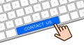 Cursor hand on Contact Us computer Keyboard button