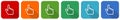 Cursor hand icon set, flat design vector illustration in 6 colors options for webdesign and mobile applications