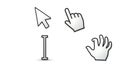 Cursor and Hand Icons Set Royalty Free Stock Photo