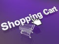 Cursor hand on shopping cart