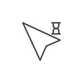 Cursor and hourglass outline icon Royalty Free Stock Photo