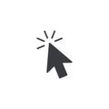 Cursor icon. Cursor button. Vector cursor shape. Arrow symbol. Pointer sign