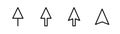 Cursor icon in line. Outline mouse pointer. Cursor arrow icons set. Line mouse pointer. Cursor sign in line. Stock vector