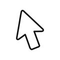 Cursor icon linear vector graphics sign Royalty Free Stock Photo