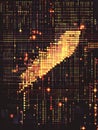 Cursor icon on pixelated grid background representing computer services with space for text