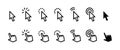 Cursor icon set. Mouse pointer symbol collection. Finger cursor vector illustration. Arrow click sign. Web interface pointer Royalty Free Stock Photo