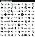 100 cursor icon set, simple style Royalty Free Stock Photo