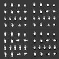 Cursor icons. Pixel hand cursor set. Classic web element. Mouse cursor. Hand pointers. Pixel mouse indicators. Pixel art. Gaming Royalty Free Stock Photo